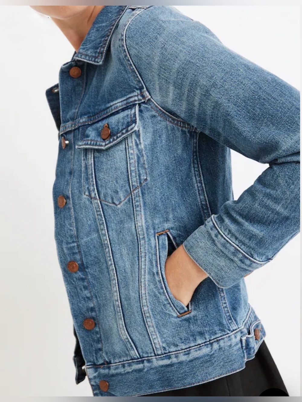 NWT Madewell Classic Pinter Wash Blue Denim Jacket w Subtle Fading - Size S